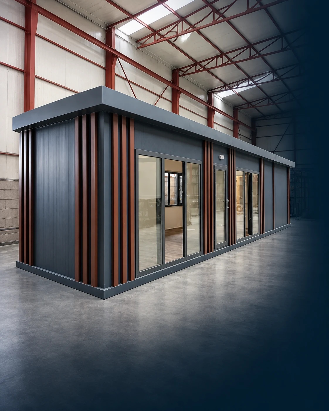 Modern modüler ofis ve showroom görünümü 4