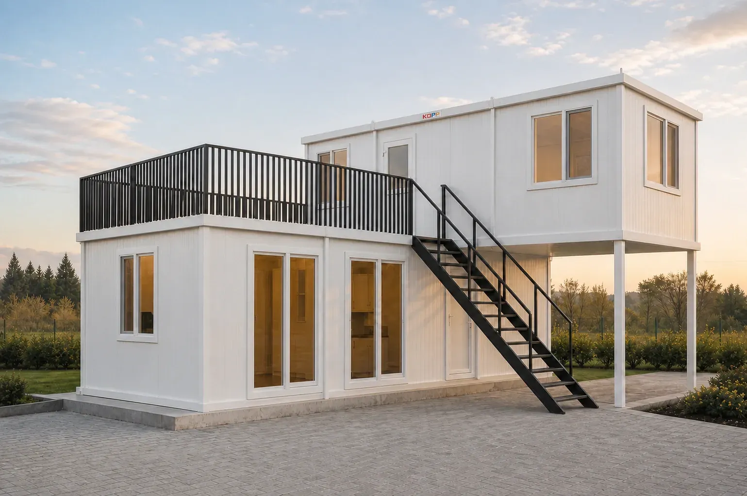 3 Odalı İki Banyolu Teraslı İki Katlı Konteyner Ev 95m2