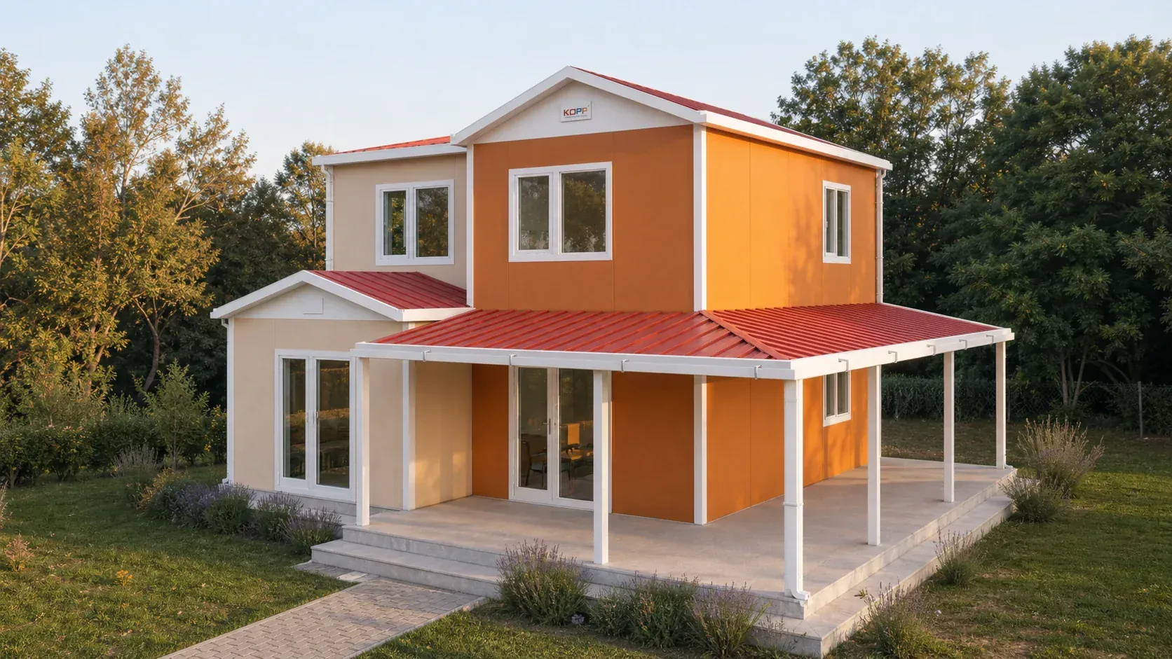130 m² 4+1 Üç Banyolu İki Katlı Prefabrik Ev görseli 4