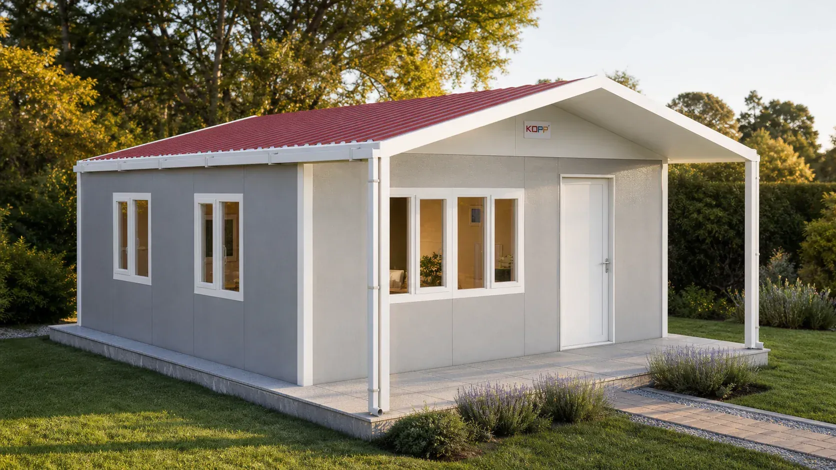 51,5 m² 1+1 Açık Mutfaklı Tek Katlı Prefabrik Ev görseli 3