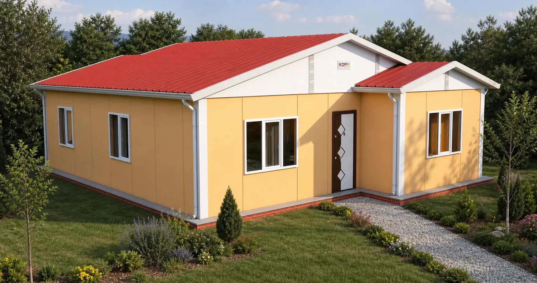 86 m² 3+1 Ayrı Mutfaklı Tek Katlı Prefabrik Ev görseli 4