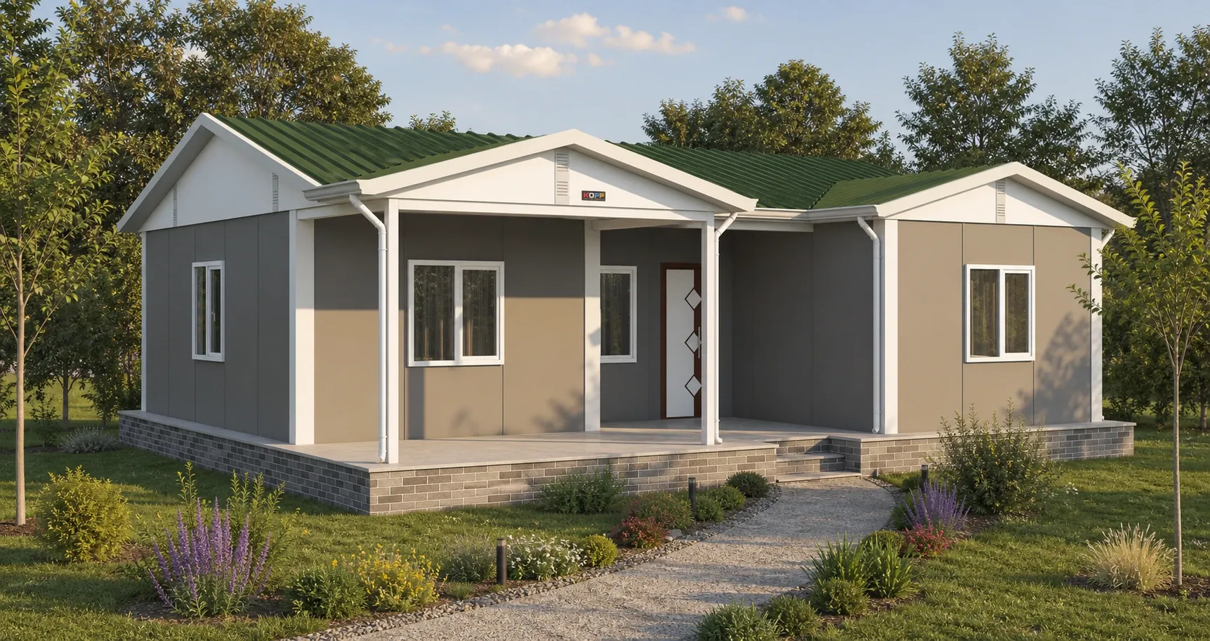 88 m² 2+1 Ayrı Mutfaklı Tek Katlı Prefabrik Ev görseli 4