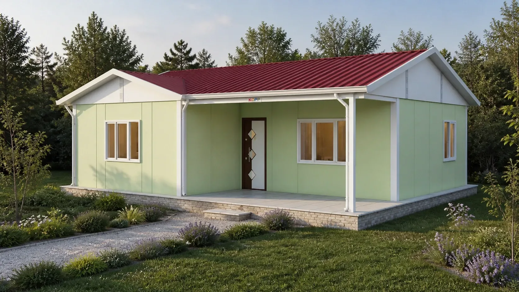 91 m² 2+1 Ayrı Mutfaklı Tek Katlı Prefabrik Ev görseli 4