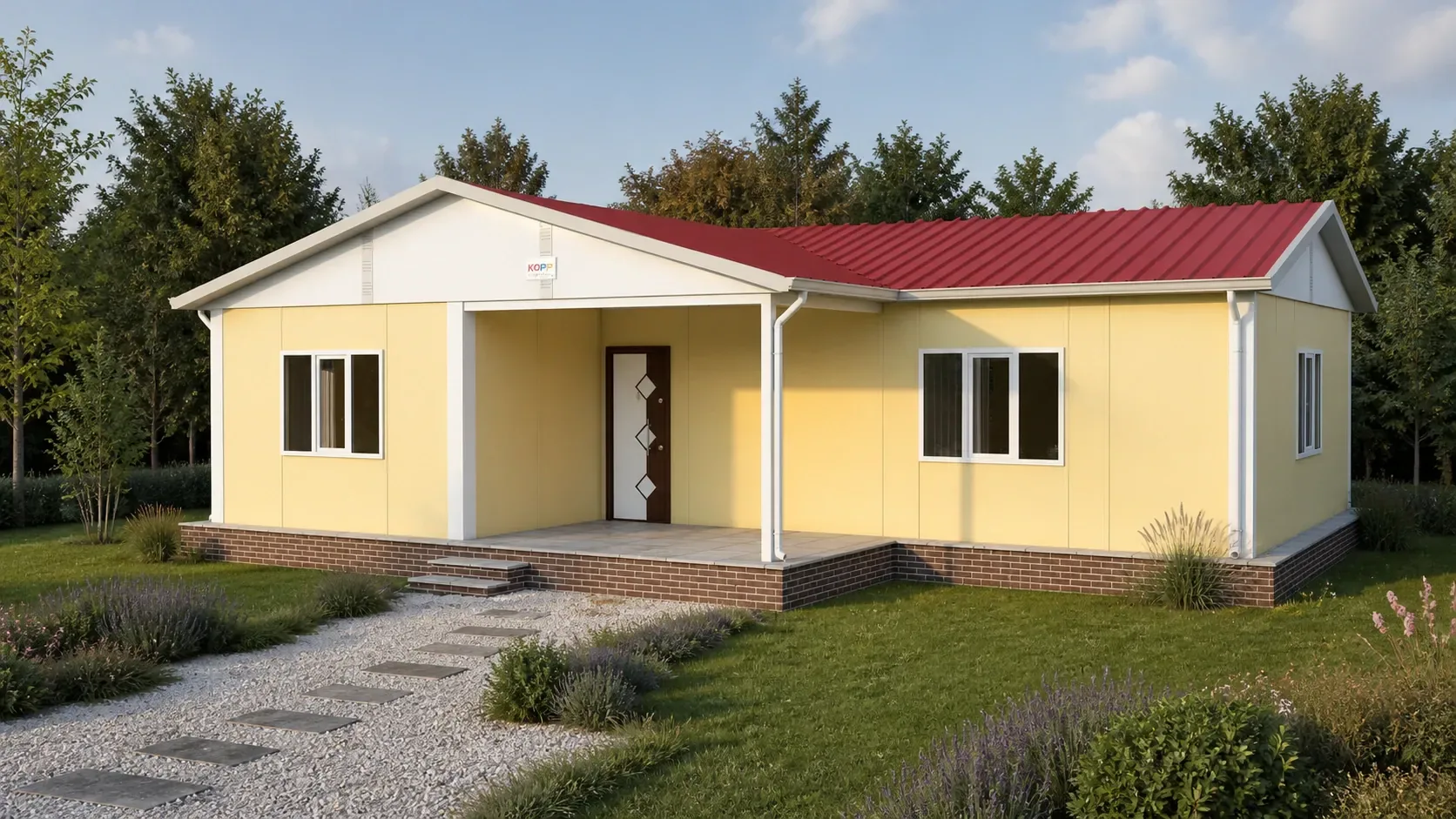 93 m² 2+1 Ayrı Mutfaklı Tek Katlı Prefabrik Ev görseli 4