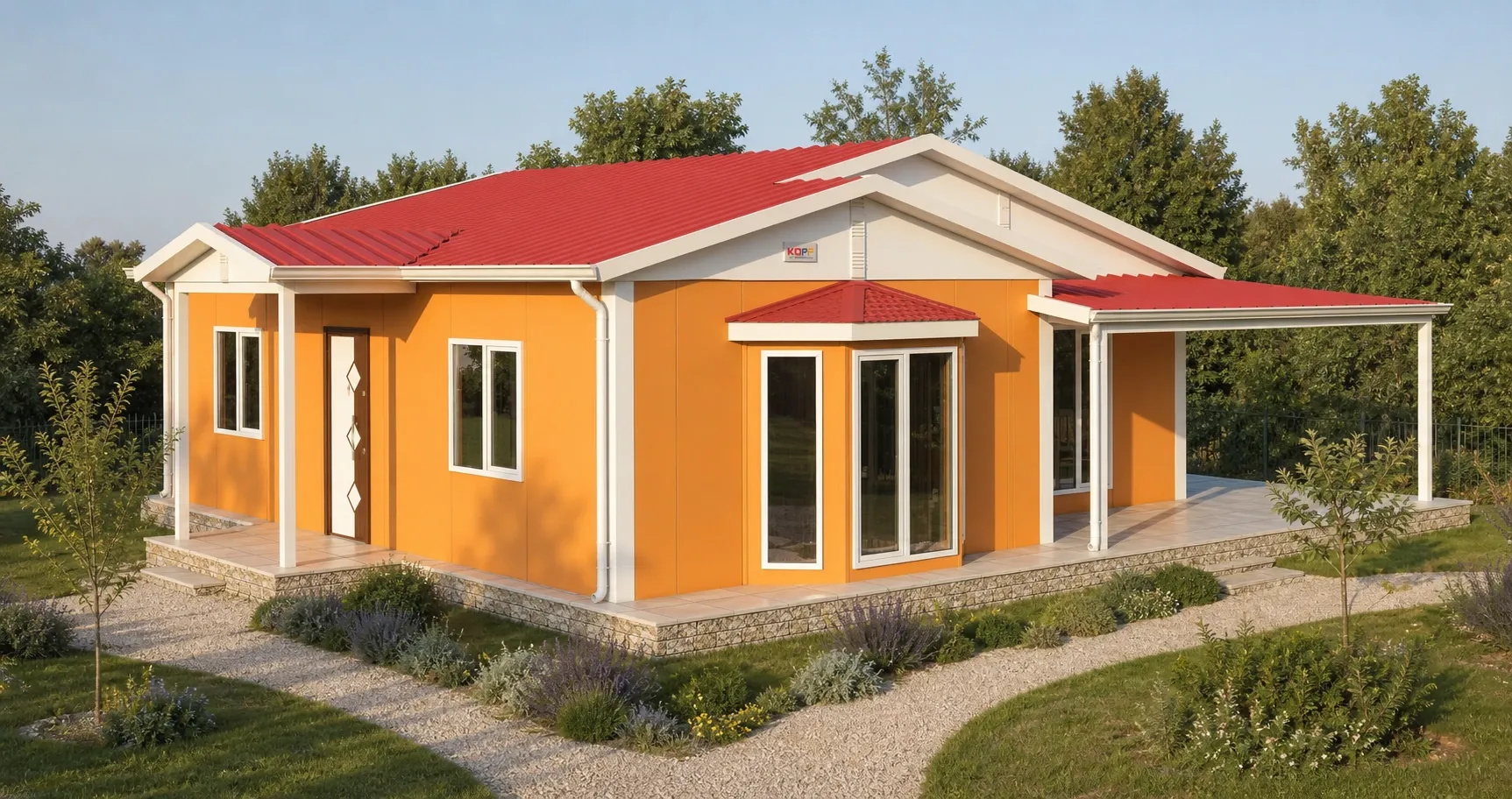 95 m² 3+1 Çift Girişli Tek Katlı Prefabrik Ev görseli 4