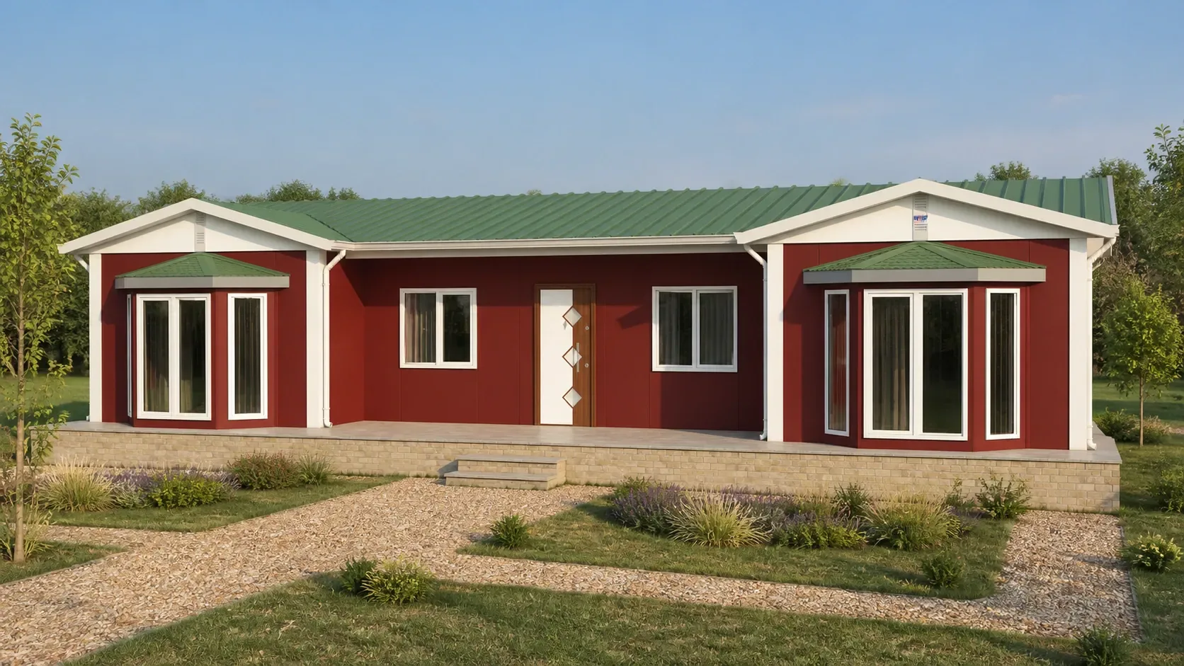 98 m² 3+1 Ayrı Mutfaklı Tek Katlı Prefabrik Ev görseli 4
