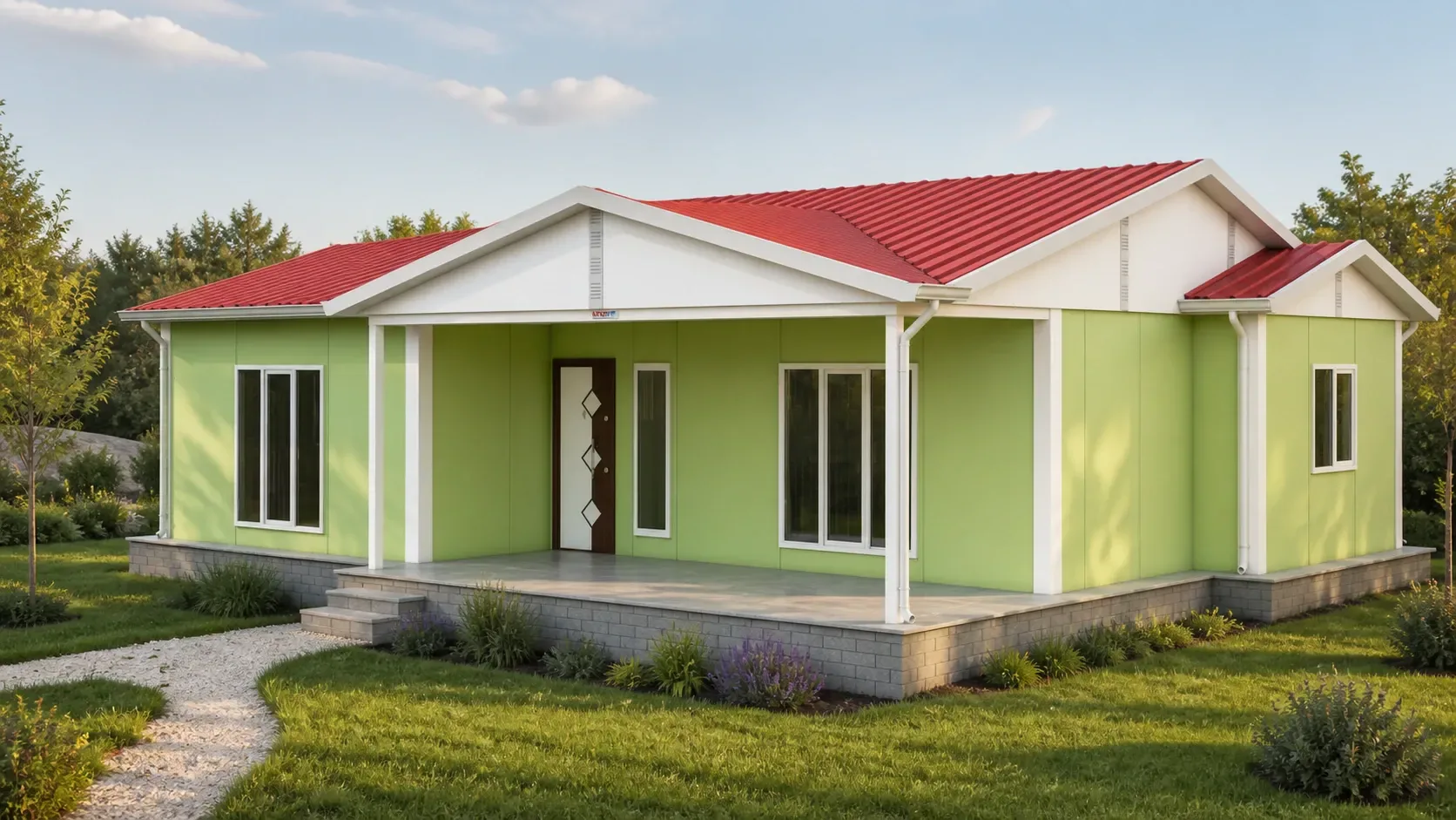 101 m² 2+1 İki WC’li Tek Katlı Prefabrik Ev görseli 4