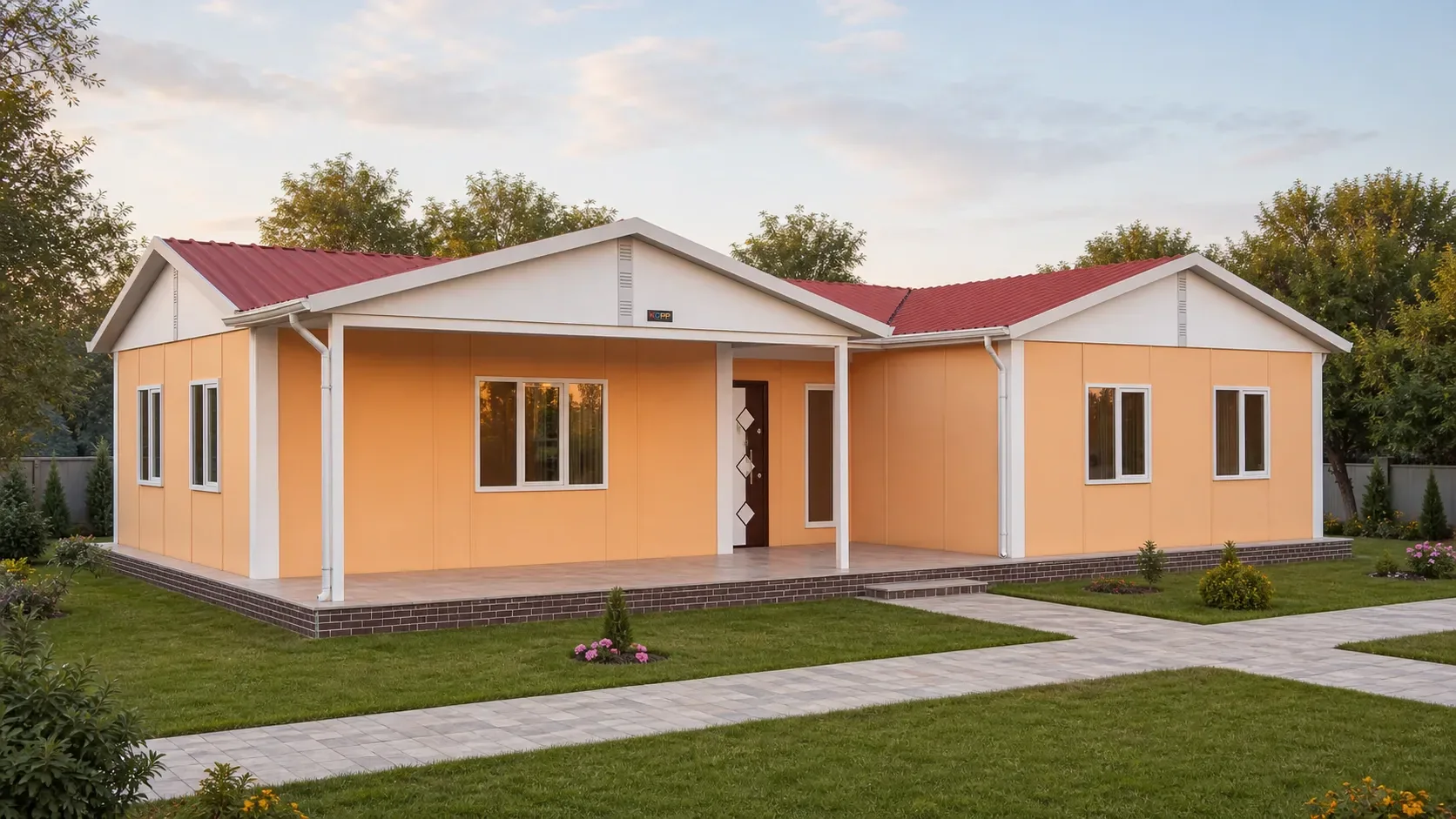 123 m² 3+1 Çift Banyolu Tek Katlı Prefabrik Ev görseli 4