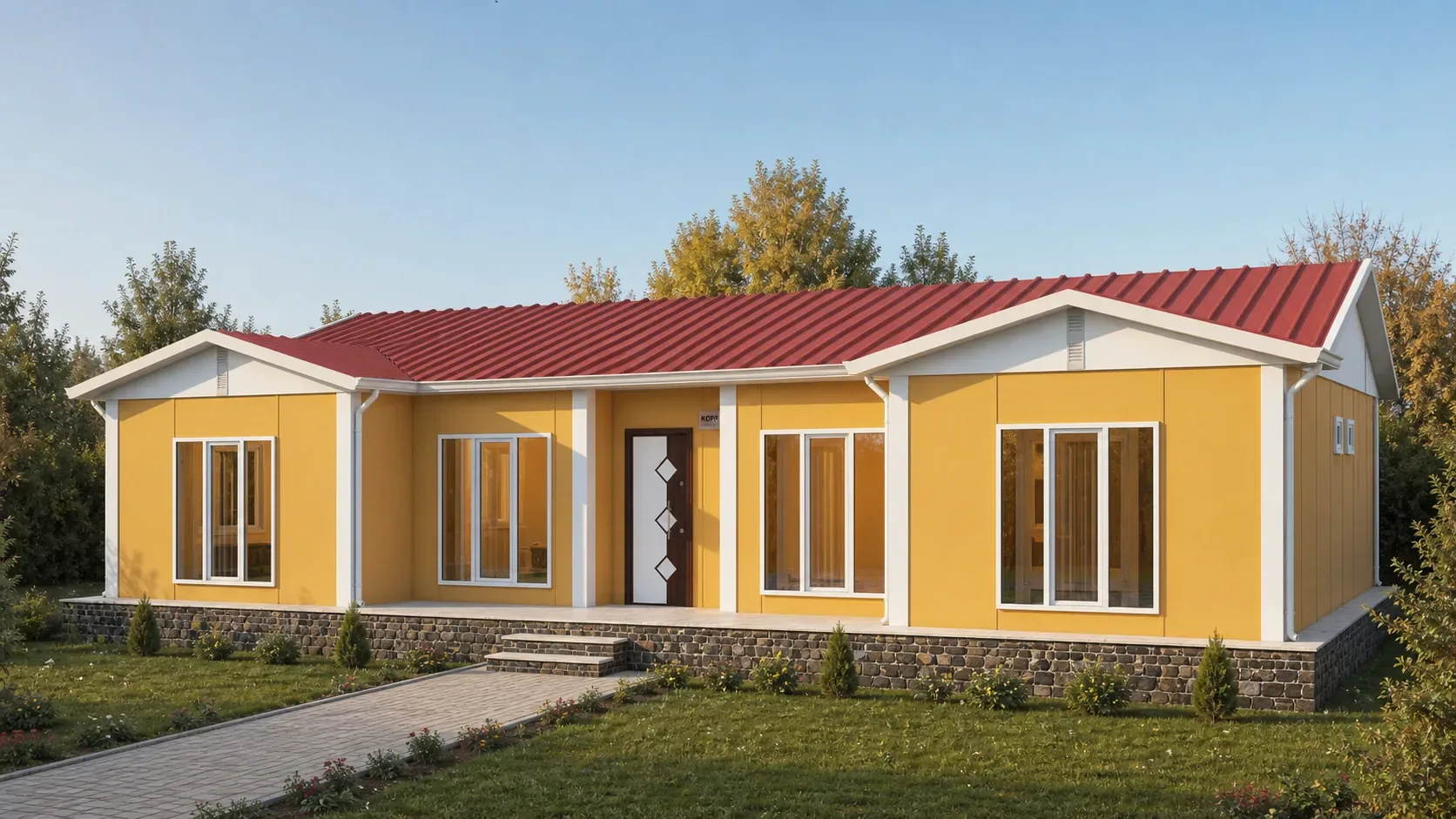 129 m² 4+1 Çift Banyolu Tek Katlı Prefabrik Ev görseli 4