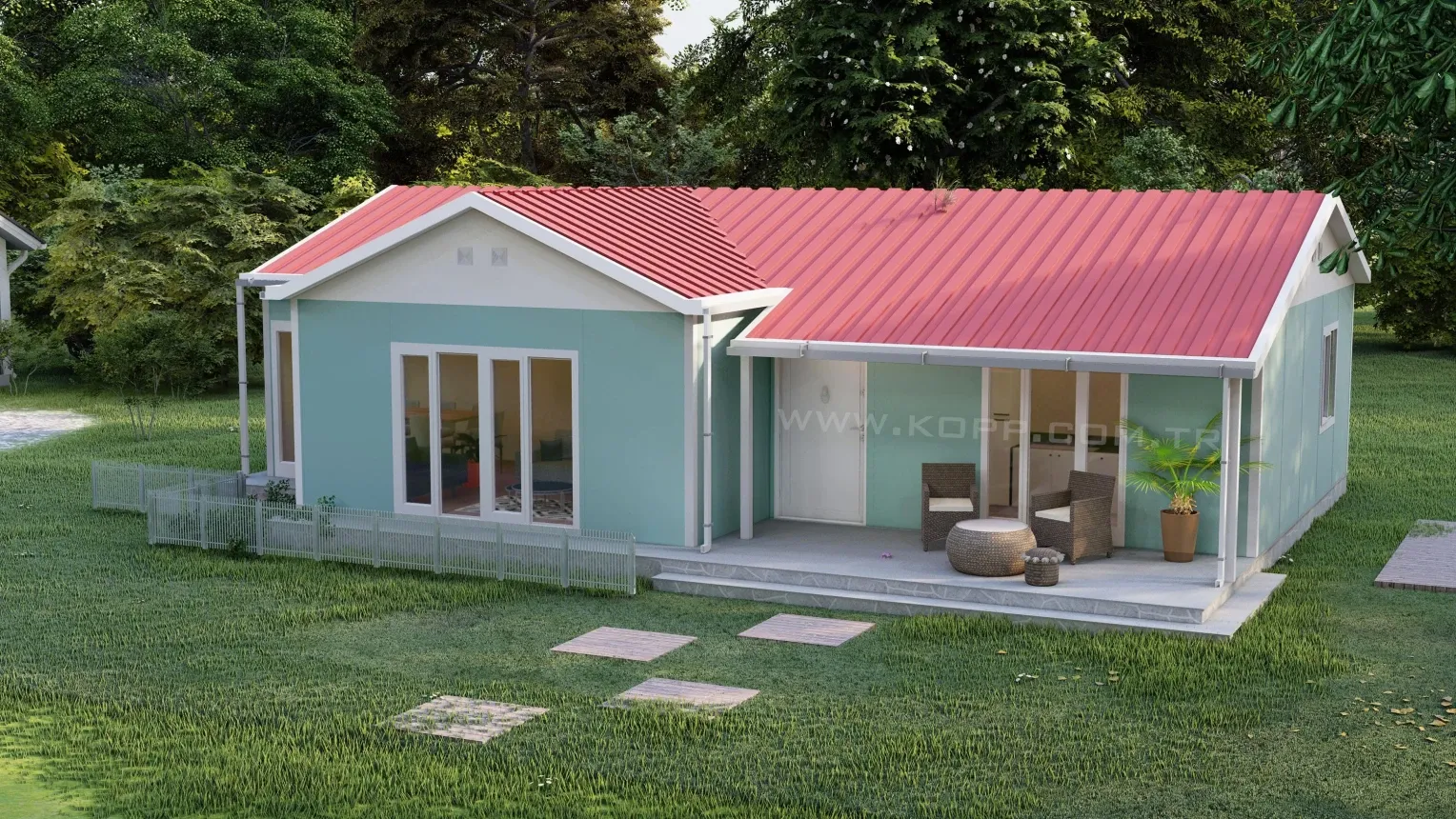 106 m² 3+1 Tek Katlı Prefabrik Ev