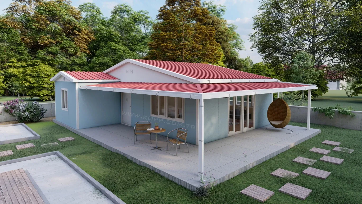 114 m² 2+1 Tek Katlı Prefabrik Ev