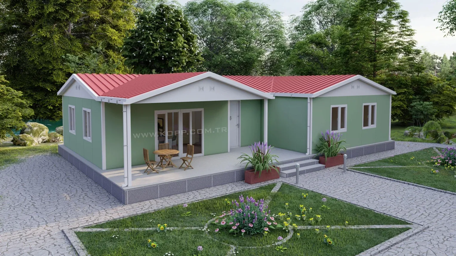130 m² 3+1 Ayrı WC’li Tek Katlı Prefabrik Ev
