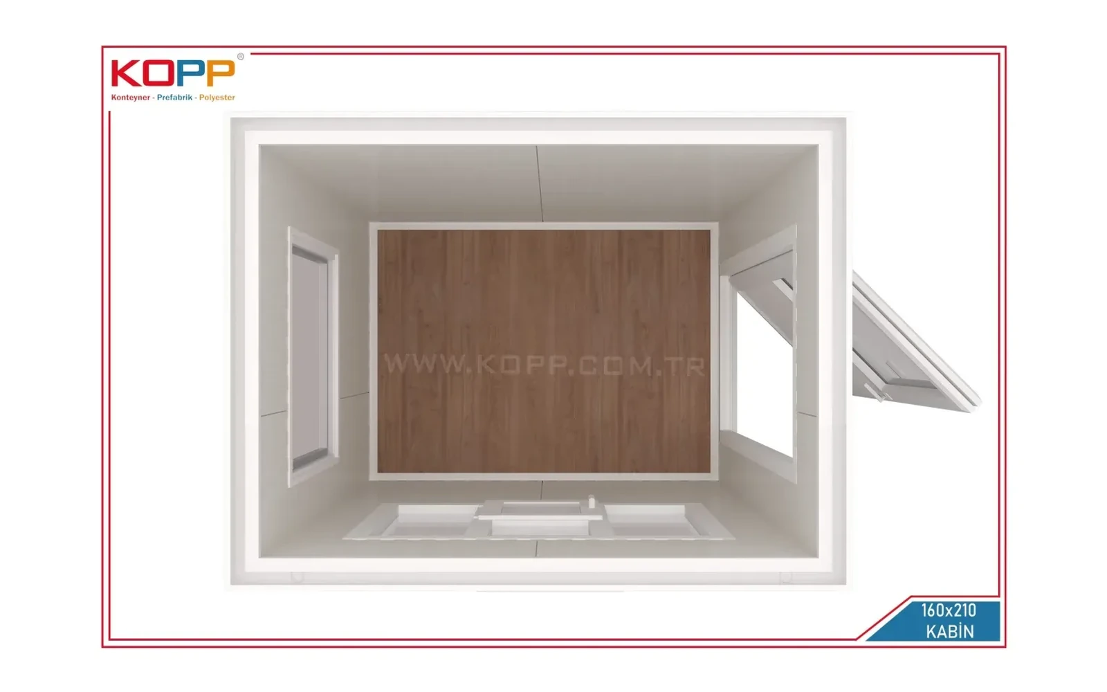 1,60 × 2,10 m Bekçi ve Güvenlik Kabini görseli 2
