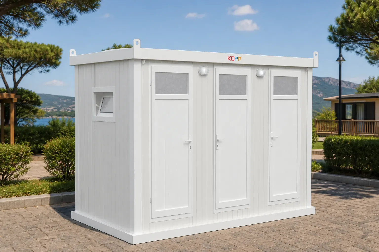 1,60 × 3,60 m Üç Bölmeli Alaturka WC Kabini
