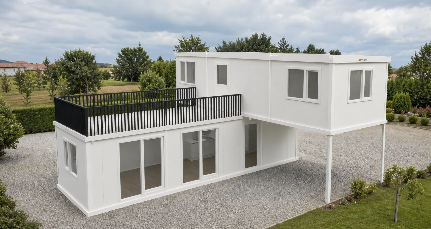 3 Odalı İki Banyolu Teraslı İki Katlı Konteyner Ev 95m2 görseli 4