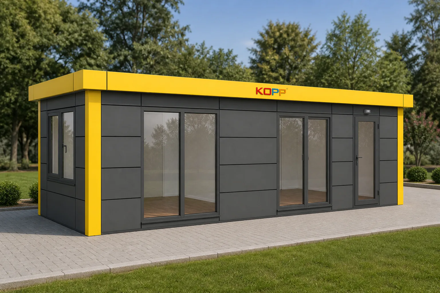 3 × 9 m 2 Odalı WC’li Kompozit Kaplamalı Konteyner görseli 3