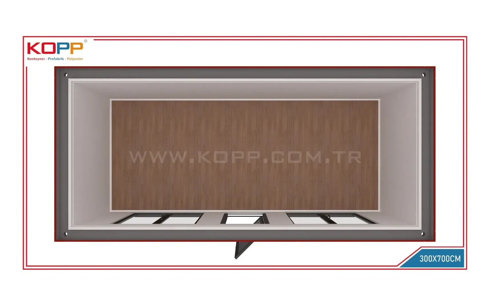 3 × 7 m Tek Hacimli Kompozit Kaplamalı Konteyner görseli 3