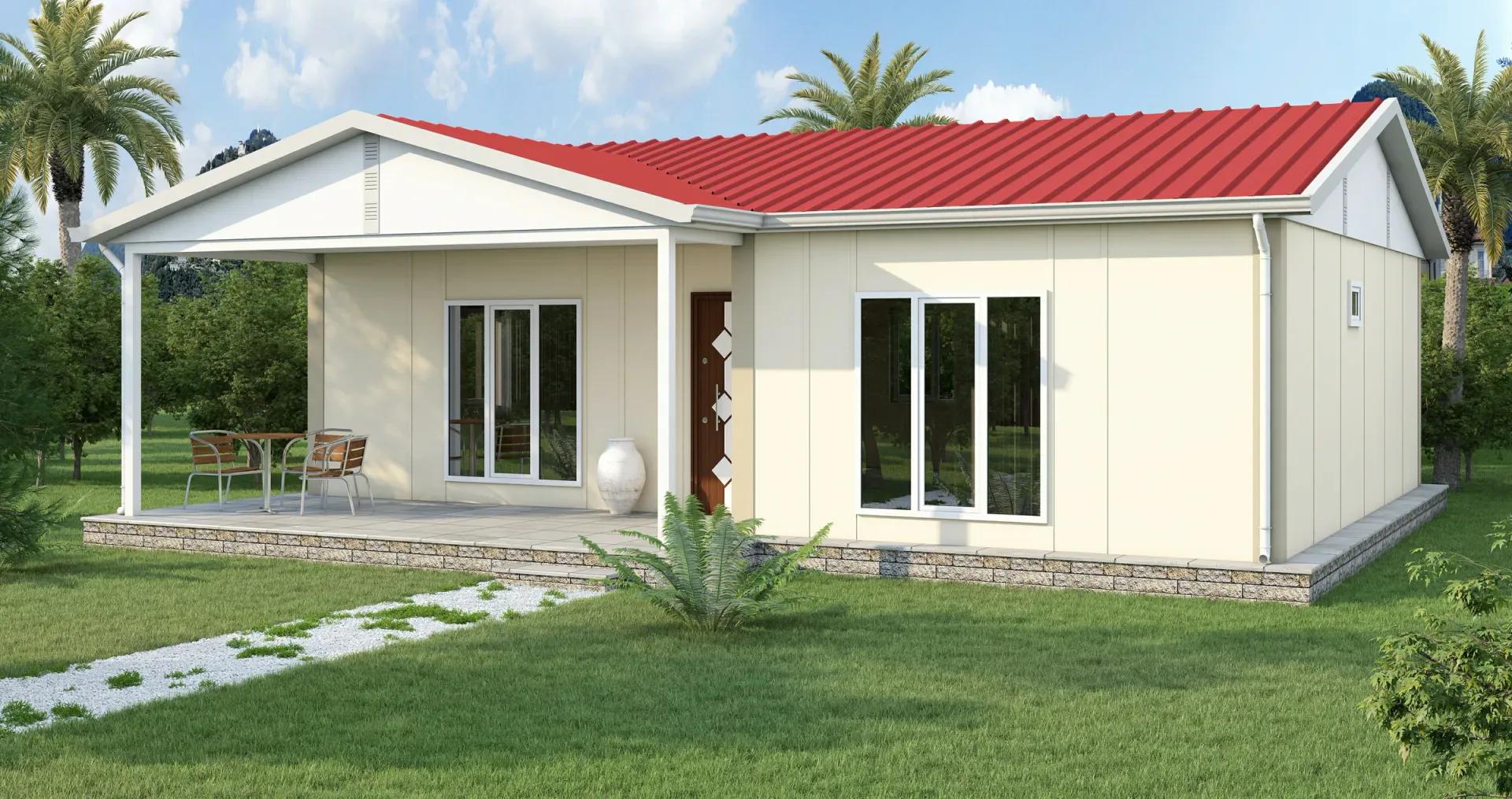 84 m² 2+1 Ayrı Mutfaklı Tek Katlı Prefabrik Ev görseli 2