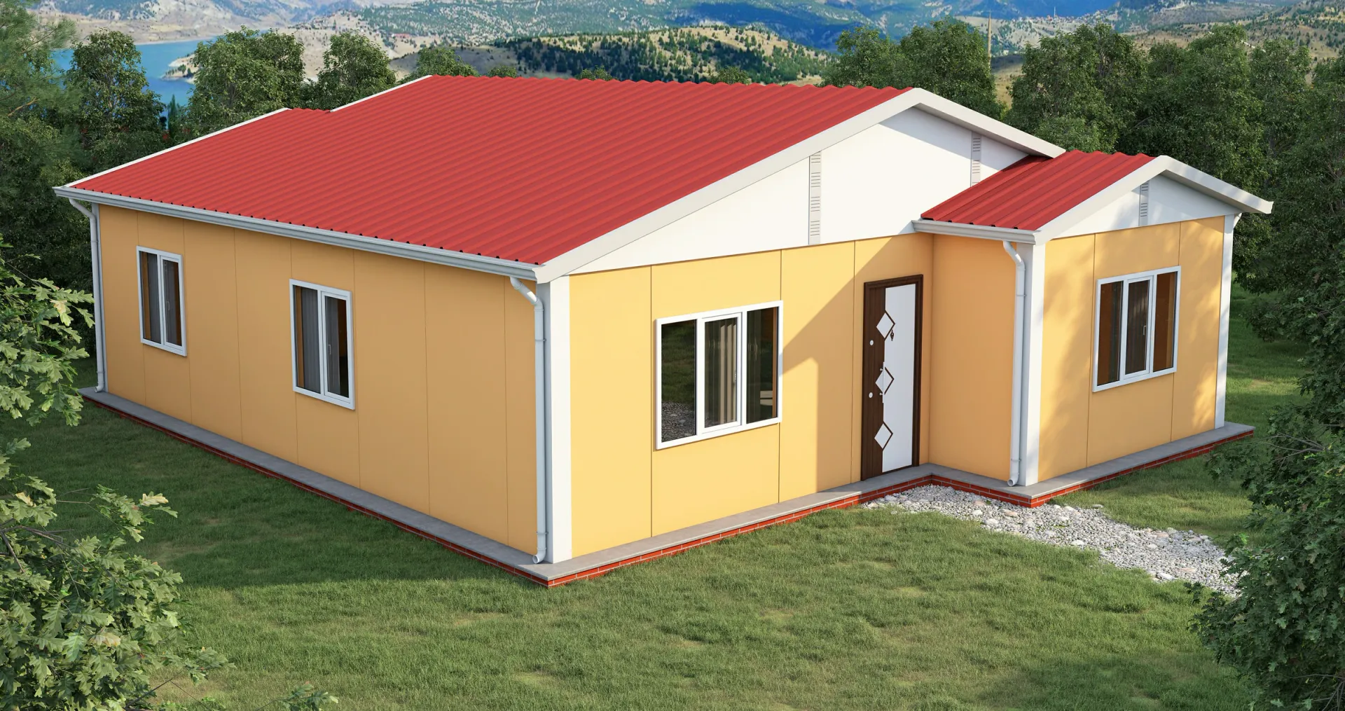 86 m² 3+1 Ayrı Mutfaklı Tek Katlı Prefabrik Ev