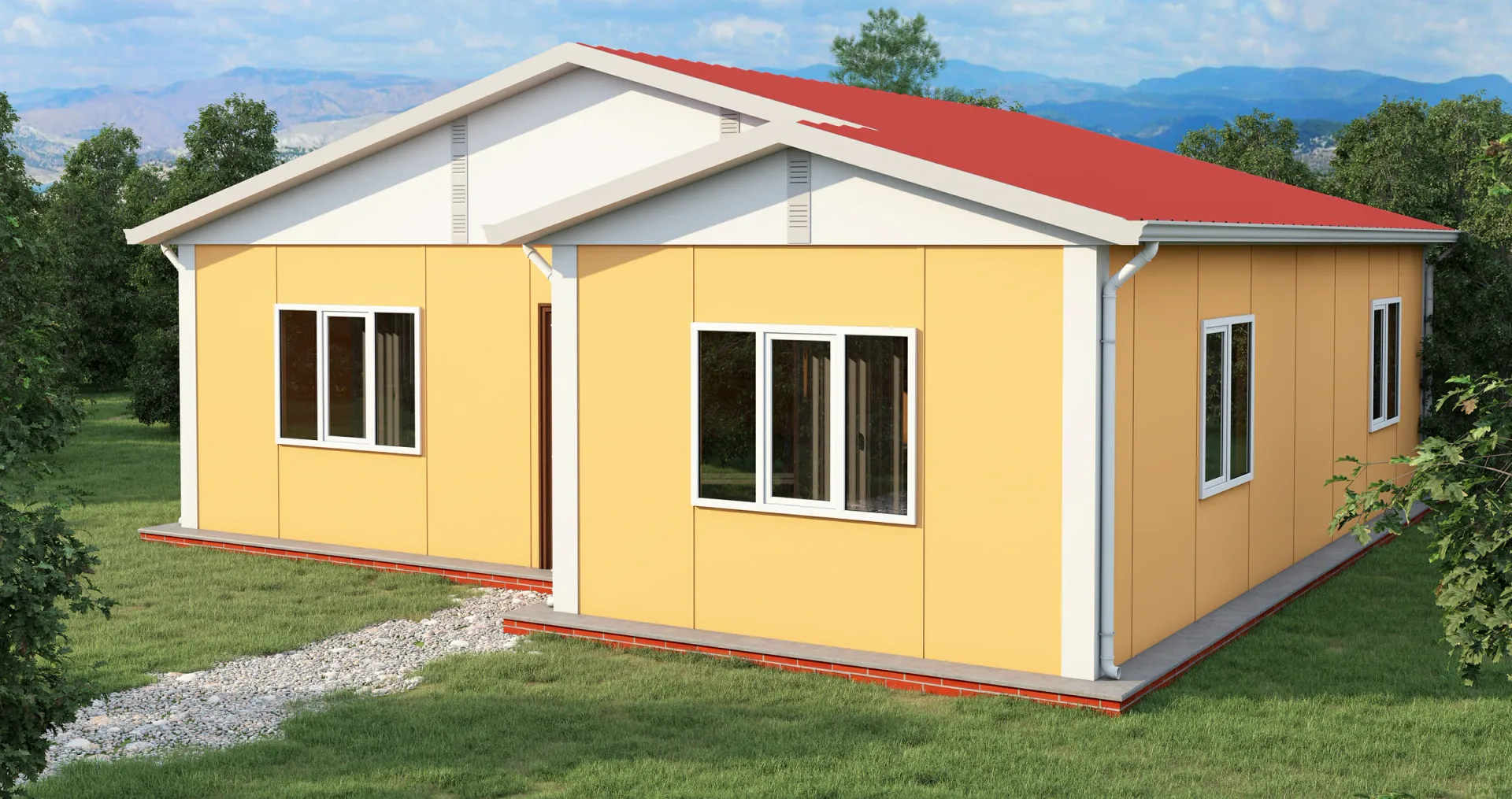 86 m² 3+1 Ayrı Mutfaklı Tek Katlı Prefabrik Ev görseli 2