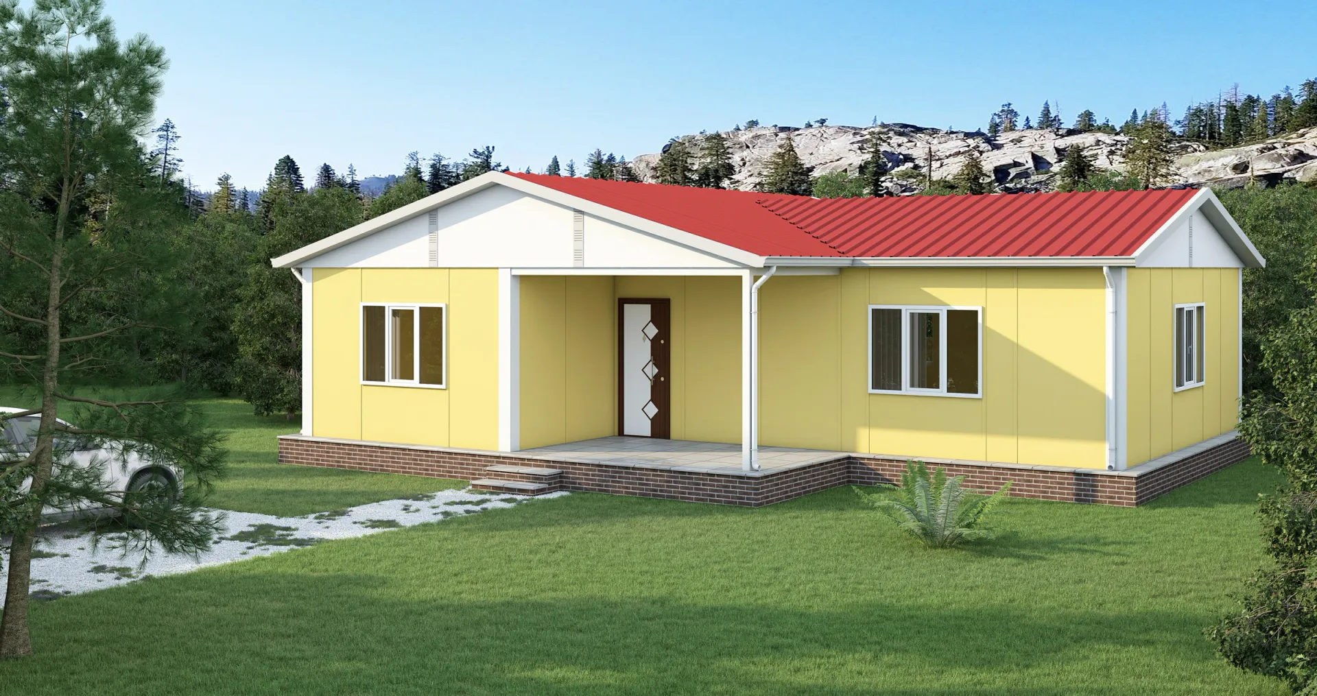 93 m² 2+1 Ayrı Mutfaklı Tek Katlı Prefabrik Ev