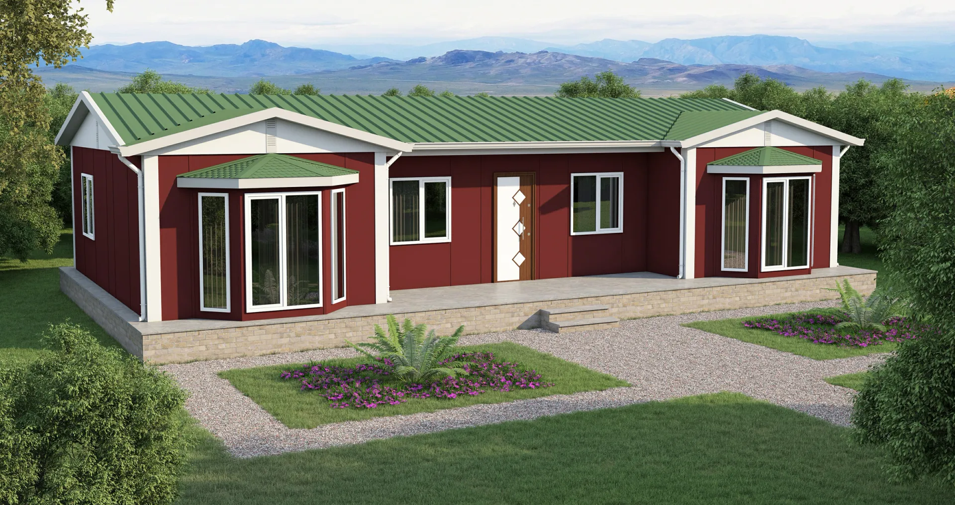 98 m² 3+1 Ayrı Mutfaklı Tek Katlı Prefabrik Ev görseli 2