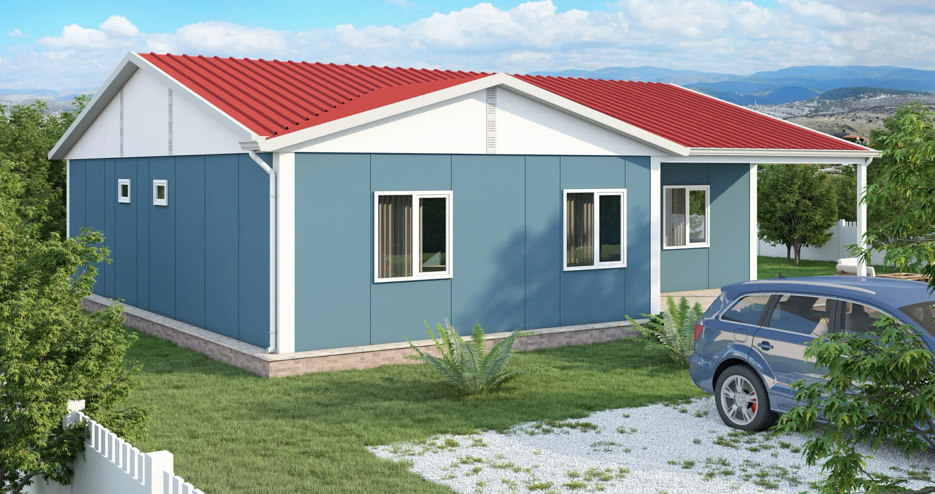 117 m² 3+1 Ayrı Mutfaklı Tek Katlı Prefabrik Ev görseli 2