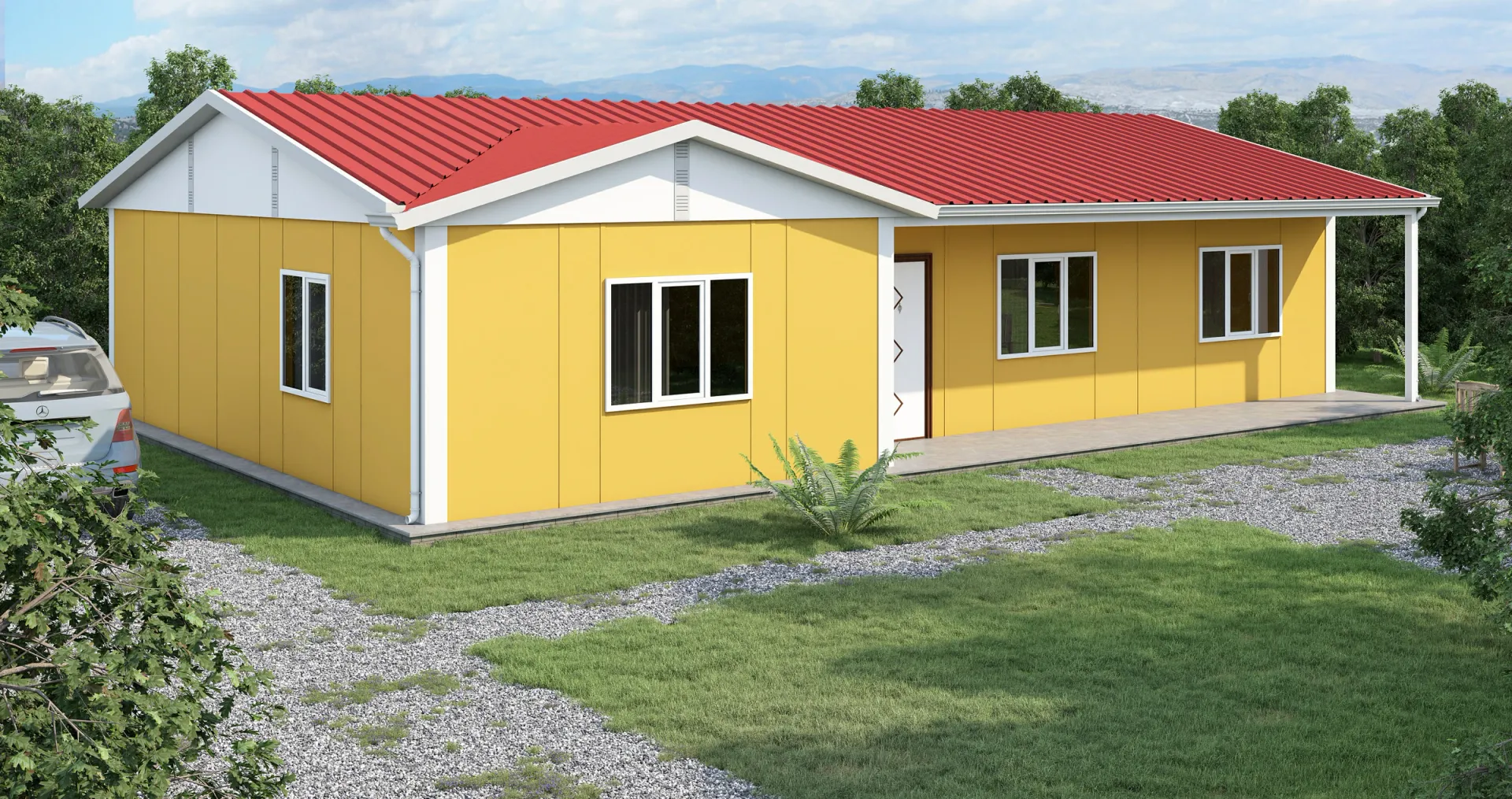 125 m² 4+1 İki WC’li Tek Katlı Prefabrik Ev görseli 2